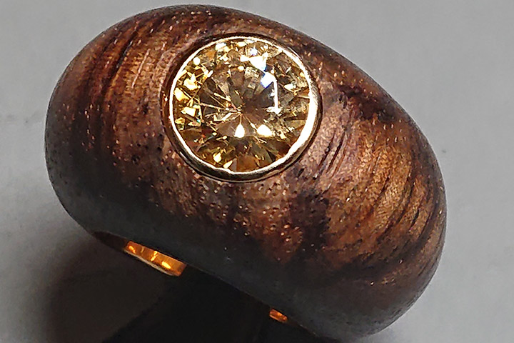 Ring Zeganoholz Gold 4 ct Diamant